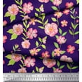 thumbnail image 2 of Soimoi Purple Cotton Duck Fabric Periwinkle & Peony Floral Fabric Prints By Yard 42 Inch Wide, 2 of 3