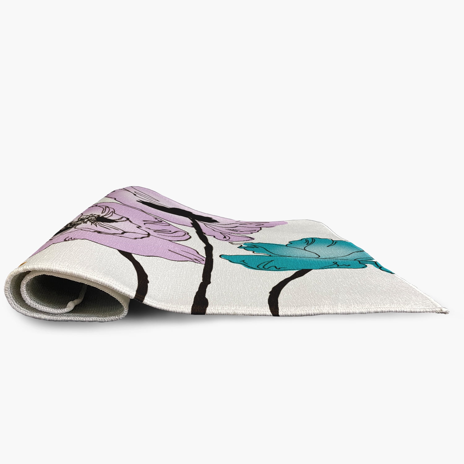 Simply Daisy 2' x 3' Lilac Popping Poppies Spring Chenille Indoor/Outdoor Rug