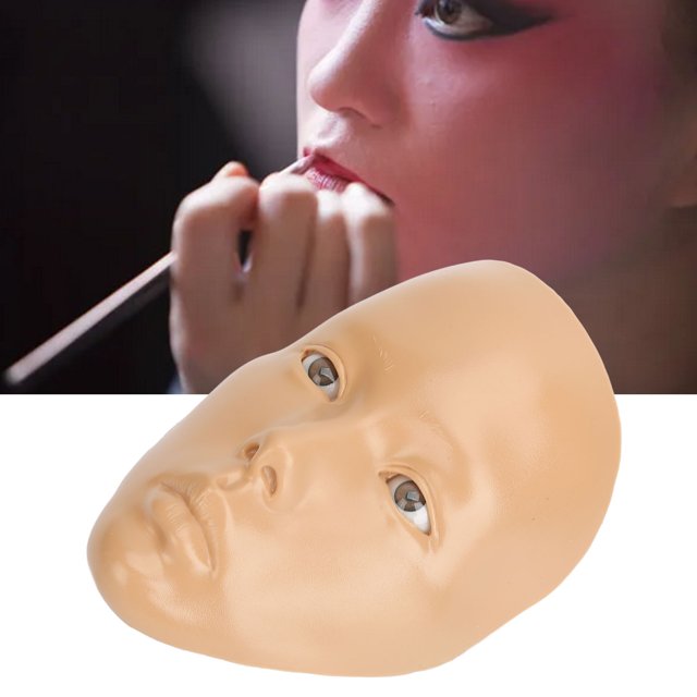 Full Face Makeup Mannequin Board, Reusable Skin Friendly 5D Detachable Eyes Makeup Practice Board for Cosmetic Wheat Skin Color,White Skin Color,Dark Black Skin Color