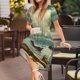 thumbnail image 3 of Balery Serene Coastal Blue Sky Vestidos sueltos de manga corta para mujer, vestidos de verano 2025, vestidos casuales de corte A con vuelo., 3 of 6
