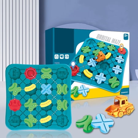 Austok Road Builder Game Road Builder Toys 4 Levels and 100+ Challenges Build-A-Track Brain Teaser Puzzles Early Educational Logic Board Game for Home Indoor Travel Kids Boys Girls