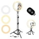 WINGOMART 10" 25cm Selfie Anneau LED Lumière avec 50" Extensible Support de Trépied & Support de Téléphone Flexible pour Live Stream / Maquillage, avec Télécommande – image 2 sur 6