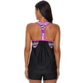 thumbnail image 3 of Women's Blouson Striped Printed Strappy T-Back Push up Tankini Top, 3 of 6