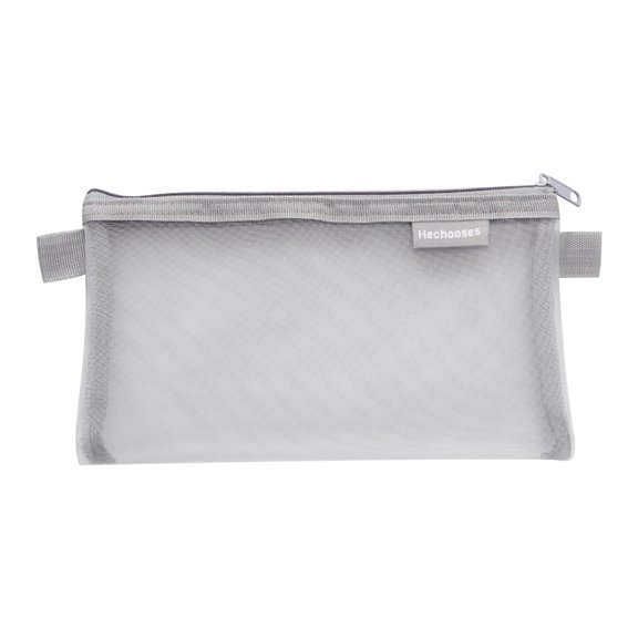 Big Capacity Pencil Case,Exquisite and Transparent Mesh Pencil Case Storage Bag with Multiple Colors Optional Nylon Mesh,Gray
