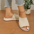 thumbnail image 4 of Womens Breathable Mesh Slip On Slide Sandals, Lightweight Cushioned Non-Slip EVA Sole, Beige,Size 7, 4 of 8