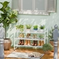 thumbnail image 4 of SUFAUY 3-Tier 33" Wide Shoes Rack Stackable, Metal Mesh, White, 4 of 9