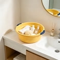 thumbnail image 5 of Laundry Basin,Thickened Large Capacity Deep Basin with Dual Comfort Grip Handles for Kitchen Sink Laundry 5.51x14.17 Inch,Yellow, 5 of 6