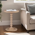 thumbnail image 6 of Powell Pesaro Round Pedestal Indoor Accent Side Table, 22.25" Tall, Natural, 6 of 6