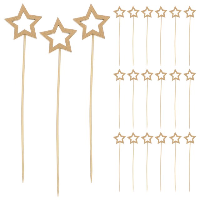 CHOK 50Pcs Christmas Star Cocktail Pick Food Toothpicks Sandwich Appetizer Skewers