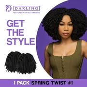 Darling Spring Twist Crochet Hair 2X Pack, 24 inch, #1, Adult, Female
