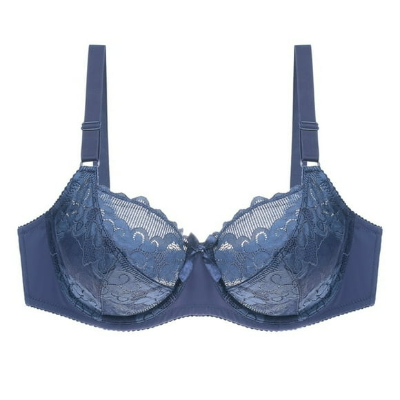Femmes D E Cup Minimiser Soutien-Gorge à Armatures Pleine Figure Soutiens-Gorge à Lacets Perspective Femmes Lingerie Armatures Broderie Non Rembourrée Bleu 105