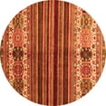 thumbnail image 1 of Ahgly Company Indoor Round Abstract Orange Contemporary Area Rugs, 7' Round, 1 of 1