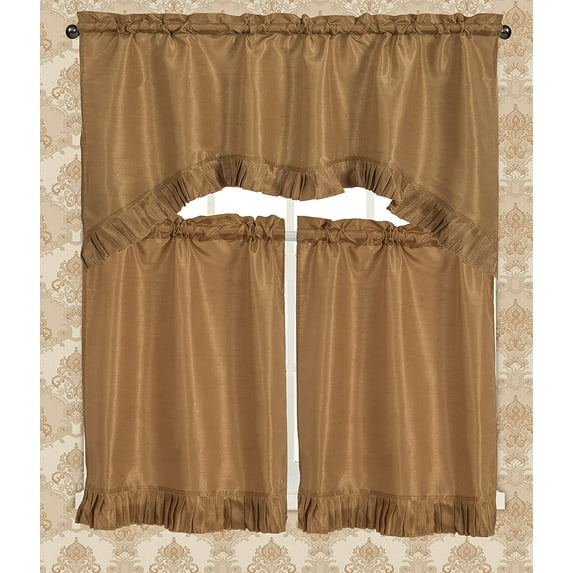 Bermuda Ruffle Kitchen Curtain Tier Set