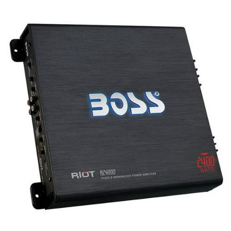 Boss Riot R2400D Car Amplifier - 1 x 650 W @ 4 Ohm - @ 2 Ohm2400 W PMPO - 1 Channel - Class D - 100 dB SNR - 0% THD