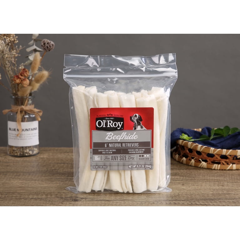 Beef Hide Rawhide Rolls for Dogs, 6-Inch, 16 Count photo 2