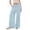 *Light Blue, variant on ClodeEU Women's Linen Blend Elastic Waist Wide Leg Pants ,Bohemian Beach Pants with Drawstring for Summer Light Blue,Womens Plus M
