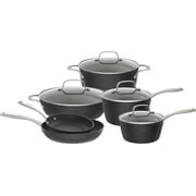 Bialetti Titan Textured Nonstick 10 Piece Cookware Set, Black, Dishwasher Safe
