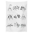 thumbnail image 3 of Ambesonne Mountain Tablecloth Rectangular Table Cover, Snowy Peaks Doodle, 60"x84", Black White, 3 of 4