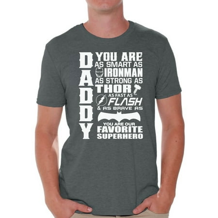 Awkward Styles Men's Daddy Superhero Graphic T-shirt Tops Proud Dad Best Dad Ever Father`s Day (Best Autobiographies For Men)