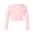 thumbnail image 2 of iixpin Kids Girls Dance Wrap Top Long Sleeve Ballet Dance Crop Top Velvet Inner Sweater Shrug Boleros Cardigan Pink 9-10, 2 of 7