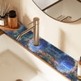 thumbnail image 2 of Yayeee Faucet Mat for Kitchen Sink 14.7" Diatomite Long Splash Guard Pad, Beautiful Floral Moon, 2 Pack, 2 of 7