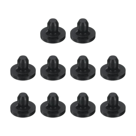10pcs Hole Plug 1/8 Inch (3mm) Button Plugs Fit for 3mm Hole, Snap in Locking Hole Tube Plug Gel, Black