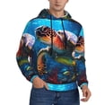 thumbnail image 2 of Rateoe Ice Blue Ocean Sea Turtle Pattern Mens Hoodie, Pullover Hooded Sweatshirt, Kangaroo Pocket Hoodie Ideal for Daily Wear, Travel and Home-3X-Large, 2 of 7