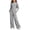 Gray, variant on QTBIUQ Girls Two-Piece Fall Set Long-Sleeve Fitted Crop Top and Elastic Waist Wide-Leg Pants Casual Outfit Set