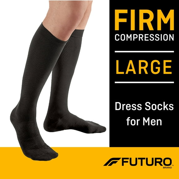 FUTURO Restoring Dress Socks, Large, Black, Male