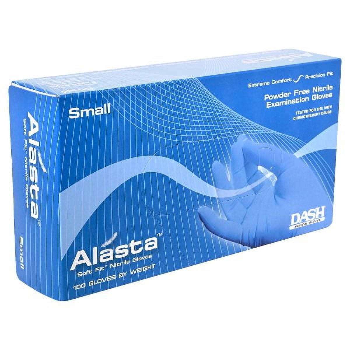 DASH Alasta 100 Nitrile Exam Grade Disposable Gloves, Violet Blue, 3.1 mil, 100/Box, Small