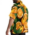 thumbnail image 3 of Tangerine Men's Short Sleeve Printed Poplin Beach Shirts with Spread Collar - Casual Button Down Summer Tops for Unisex, 3 of 6