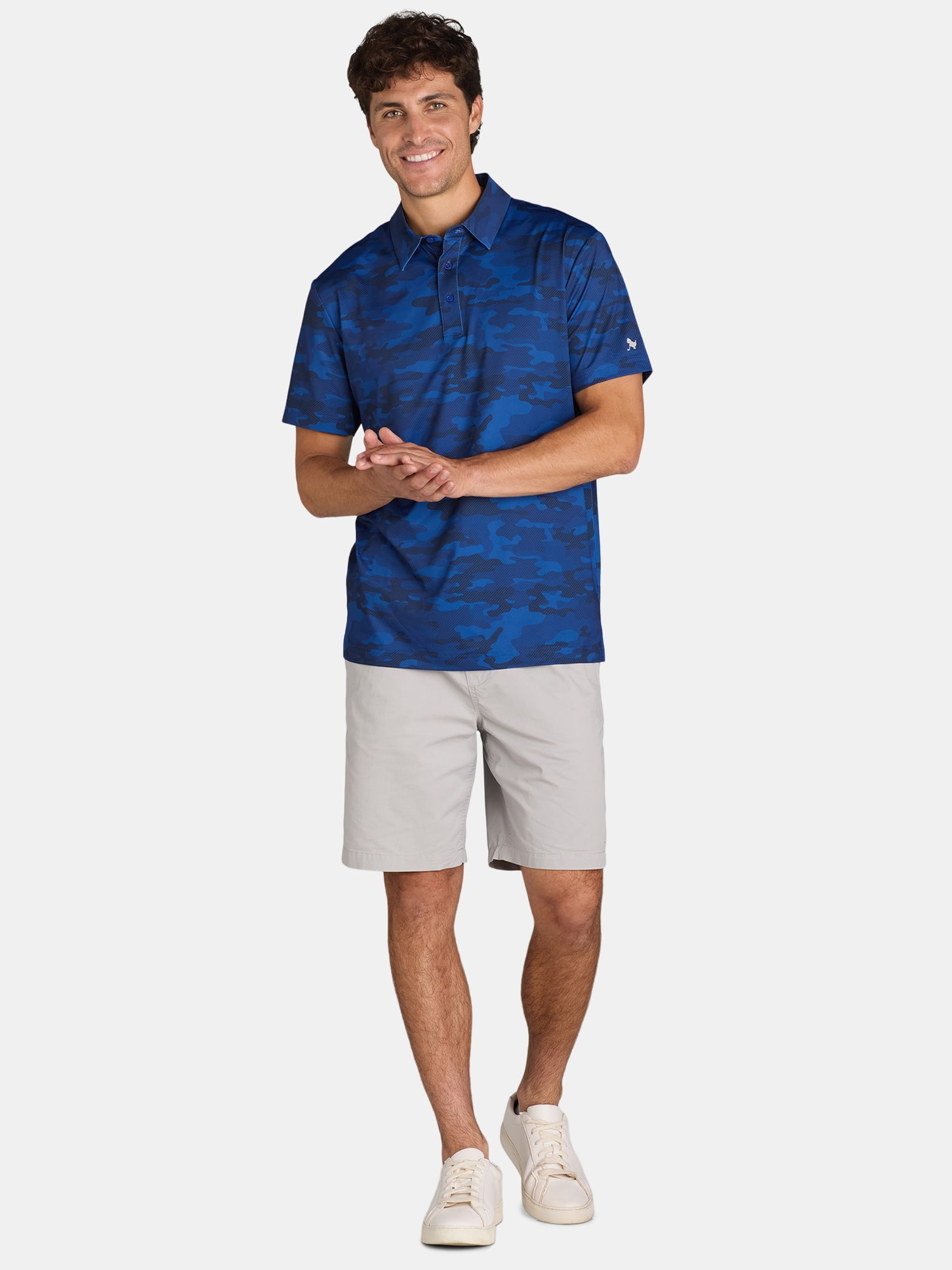 Birdie Bound Men's and Big Men’s Printed Golf Polo Shirt with UPF50+, Sizes S-3XL