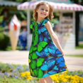 thumbnail image 6 of Lafuoo Multicolored Butterflies Pattern Girls' Small Flying Sleeve Nightdress, Suitable for Girls' Round Neck Pajamas and Robes-Small, 6 of 9