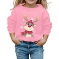 thumbnail image 1 of Wdgfv Chandail à Col Rond à Manches Longues pour Filles, Doux et Décontracté, Haut à Enfiler pour la Saison des Fêtes, Tenue Confortable, Rose, 6-7 Ans, 1 of 4