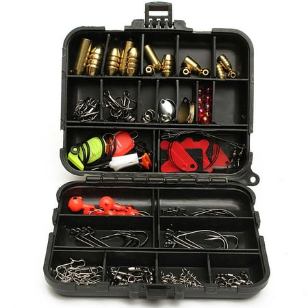 Meigar 128pcs Fishing Lures Hooks Baits Tackle Box Full Storage Case Tool Set for Sea Saltwater