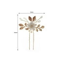 thumbnail image 3 of Barrettes Handmade Pearl Hair Accessories for Bridal Jewelry Wedding Forks Hairpins Flower Hair Clips for Women Gold Leaf Headpiece, 3 of 5