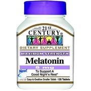 21st Century Melatonin 5mg, Maximum Strength 120 ea (Pack of 4)