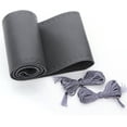 thumbnail image 1 of GHSDFBB Universal Steering Wheel Cover Genuine Leather Stitch On Wrap (Size M+, Gray), 1 of 6
