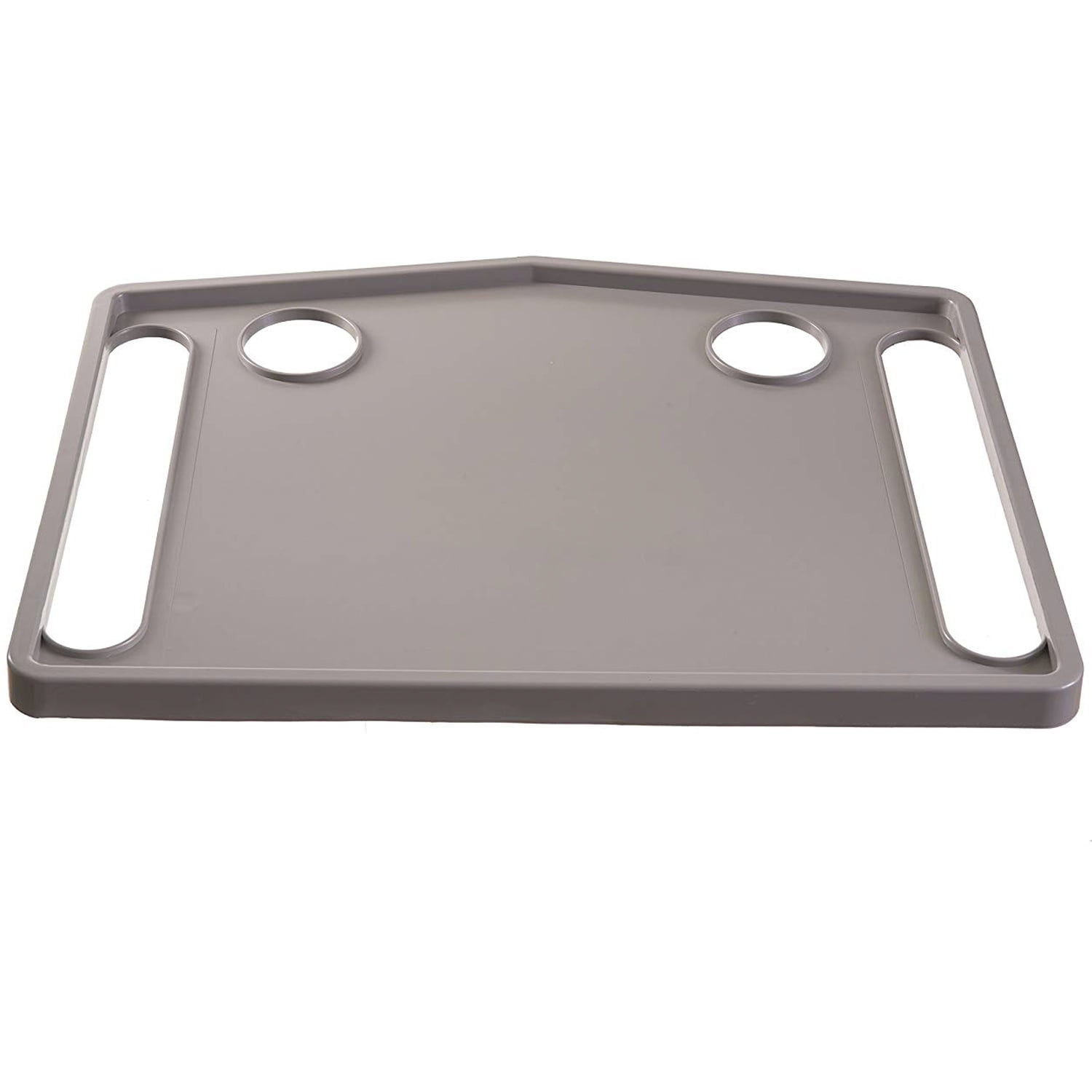 DMI Walker Tray with Cup Holders, Fits 16–19 in Standard and Folding Walkers, 21 x 16 in Tray Surface, Gray