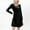 Black, variant on Blczomt Flowy Women's Dresses Midi Long Sleeve Black Velvet A Line Formal Dressy Solid Crew Neck Dress