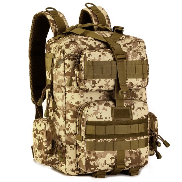 Advancent de senderismo Unisex Resistencia al desgaste Nylon 30L Ganchos Bolsa de camping Equipo deportivo Accesorios de ciclismo Bolsas Mochilas de mochilero Digital del desierto