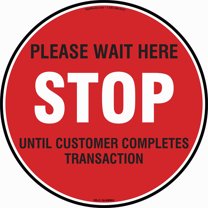 Coronavirus Stop Please Wait Here Non-Slip Floor Graphic | 3 Pack of Vinyl Decal | Protect Your Business, Work Place & Customers |  Made in The USA