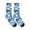 thumbnail image 4 of Mens Crew Socks Womens Blue Camouflage Workout Training Athletic Socks, 4 of 7
