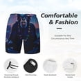 thumbnail image 3 of Yiaed Starry Sky Meditating Chimpanzees Print Mens Swim Trunks Bathing Suit Compression Liner Beach Swim Shorts Swimwear Quick Dry Zipper Pocket No-Chafing Board Short-X-Large, 3 of 6