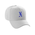 thumbnail image 3 of Daxton Structured Baseball Hat Cap Curved Visor Old English Font Alphabet A to Z, White Hat Royal X, 3 of 4
