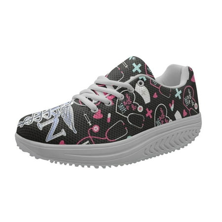 

New Fashion Hospital Doctor Nurse Footwear Brand Design Medical Shoes Cartoon Print Lace Up Sneakers Women s Zapatillas de Mujer