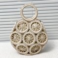 thumbnail image 1 of Bolso de mano de paja Bolso de mano de tejido casual Bolso de playa portátil elegante simple Monedero, 1 of 7