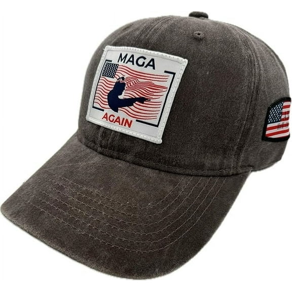 Trump Cap -MAGA Again, Trump 2024 Campaign Hat, Donald Trump Hat USA Flag, Support Trump Vintage/Washed Denim Cap