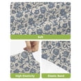 thumbnail image 4 of Light Blue Floral Bar Stool Covers Set of 6, Rustic Vintage Flowers Botanical Spring Stretch Bar Chair Covers with Backs, Removable Pub Counter Height Chair Cover for Kitchen Dining Room Cafe, 4 of 7