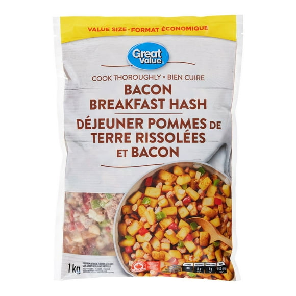 Great Value Bacon Breakfast Hash, 1 kg